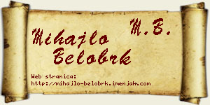 Mihajlo Belobrk vizit kartica
